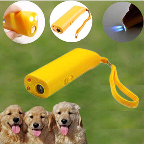 Dog Repeller Anti Barking Stop Bark Training Device Trainer LED Ultrasonic 3 in 1 A