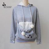 Hoodie Dog Pet Paw Pullovers Cuddle Pouch Sweatshirt Pocket Animal Ear Hooded