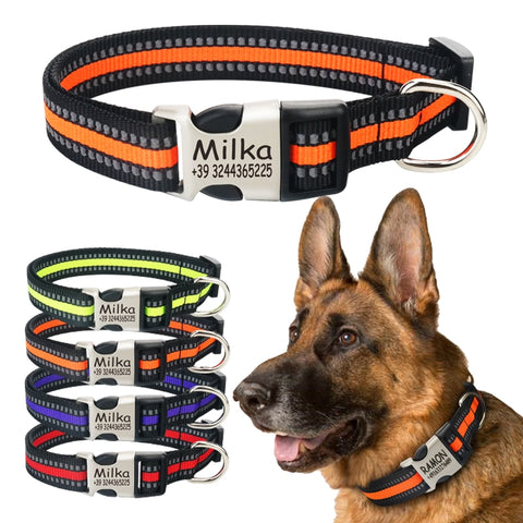Reflective Personalized Engraved Dog Collar