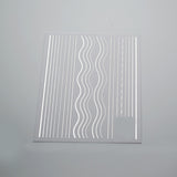 Stripes Wave Line 3D Nail Art Sticker Metal Multi-size