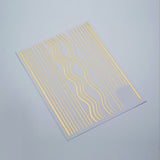 Stripes Wave Line 3D Nail Art Sticker Metal Multi-size